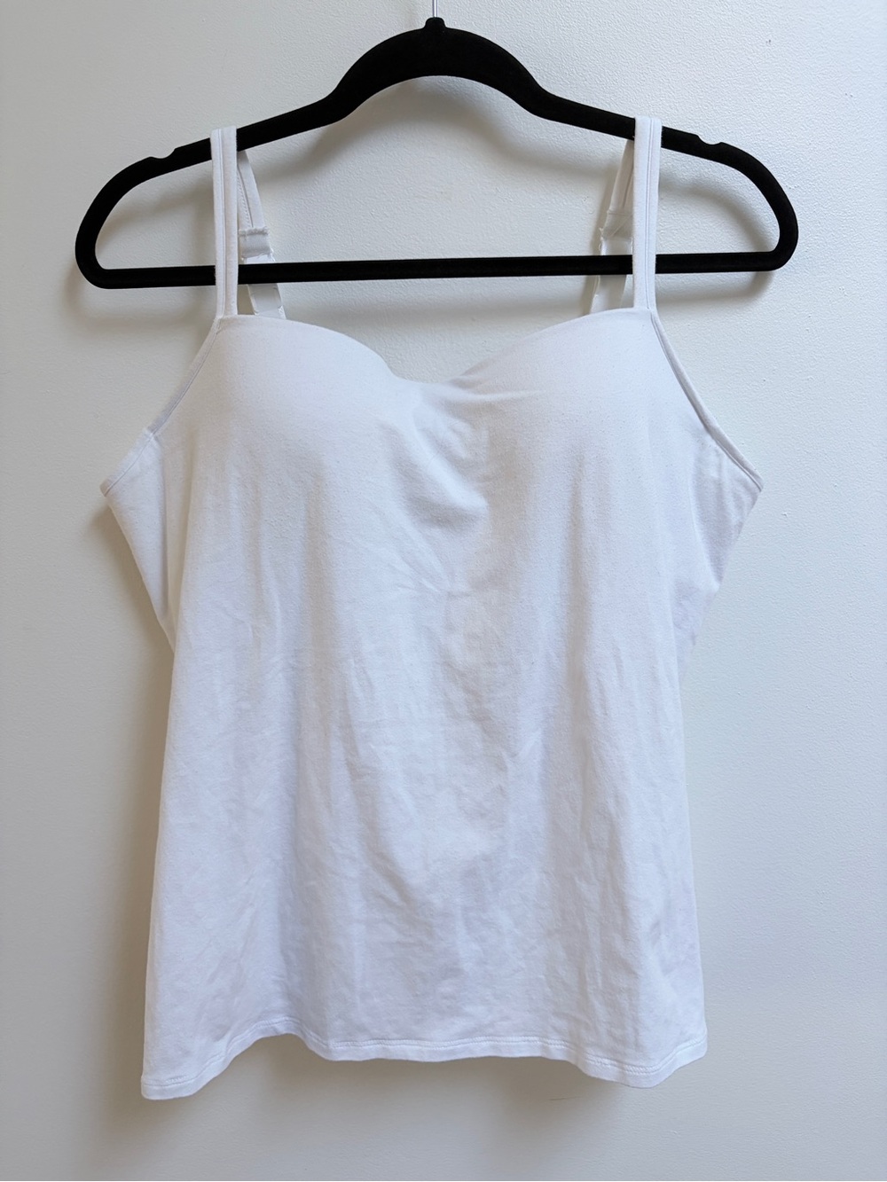 Denver Hayes White Fitted Tank w/ Built in Bra Sz XL